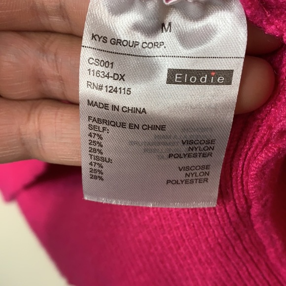 Elodie pink Cropped pullover soft knit sweater size Medium - Picture 6 of 9